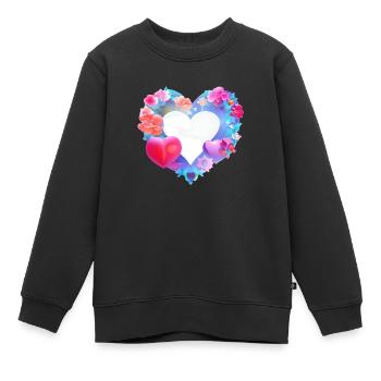 Valentinstag Verlobung Hochzeit Liebe Muttertag - Kinder Premium Organic Sweatshirt - Schwarz - Vorne - AI Model Kid Female (0cm)