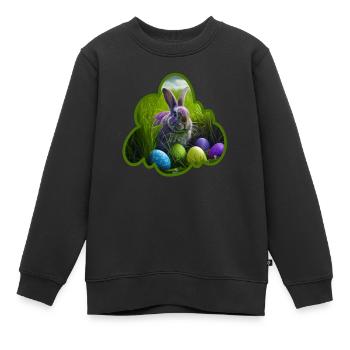 Zum Osterfest Lustiges Osterhasen - Kinder Premium Organic Sweatshirt - Schwarz - Vorne - AI Model Kid Female (0cm)