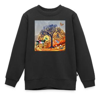 Arbre magique - Sweat Premium enfant bio - noir - Devant - AI Model Kid Female (0cm)