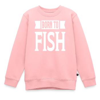Born To Fish - Kinder Premium Organic Sweatshirt - Rosa - Vorne - AI Model Kid Female (0cm)
