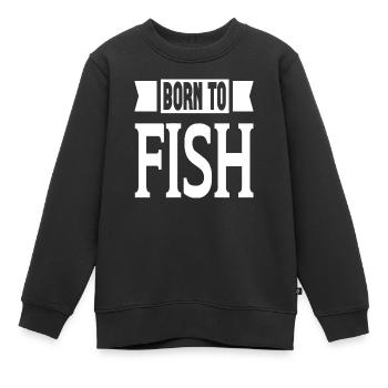 Born To Fish - Kinder Premium Organic Sweatshirt - Schwarz - Vorne - AI Model Kid Female (0cm)