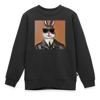 Mafia Hase - Kinder Premium Organic Sweatshirt - Schwarz - Vorne - AI Model Kid Female (0cm)
