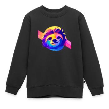 Fatigue paresseuse Paresseux Dessin de paresseux - Sweat Premium enfant bio - noir - Devant - AI Model Kid Female (0cm)