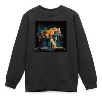 Bengalischer Tiger, Trail-Jäger - Kinder Premium Organic Sweatshirt - Schwarz - Vorne - AI Model Kid Female (0cm)
