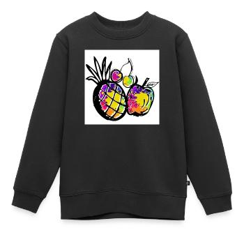 Fruit - Sweat Premium enfant bio - noir - Devant - AI Model Kid Female (0cm)