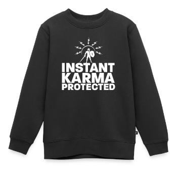 Instant Karma geschützt - Kinder Premium Organic Sweatshirt - Schwarz - Vorne - AI Model Kid Female (0cm)