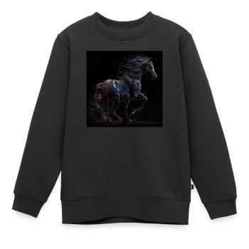 Feuriges Pferd - Kinder Premium Organic Sweatshirt - Schwarz - Vorne - AI Model Kid Female (0cm)