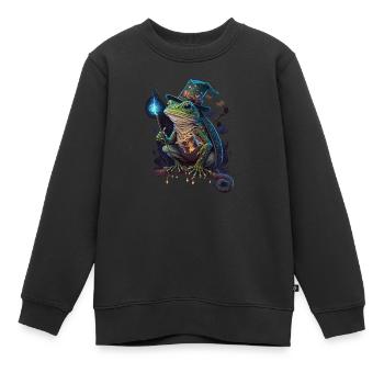 Grenouille fantastique - Sweat Premium enfant bio - noir - Devant - AI Model Kid Female (0cm)