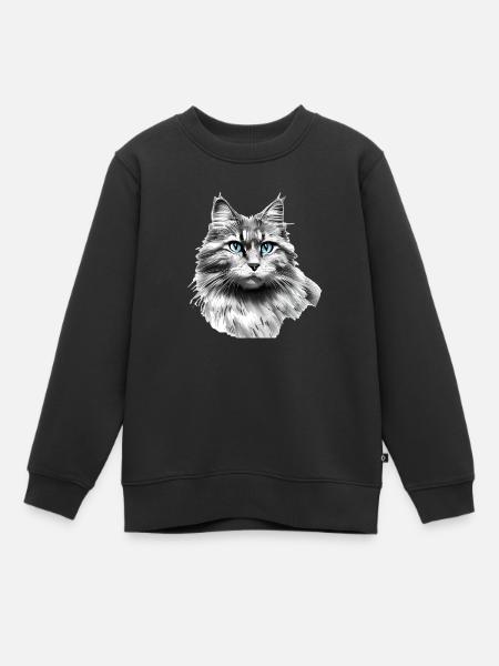 Chaton Propriétaire Chat Chat Domestique Chat - Sweat Premium enfant bio - noir