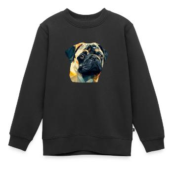 PUG - Kinder Premium Organic Sweatshirt - Schwarz - Vorne - AI Model Kid Female (0cm)