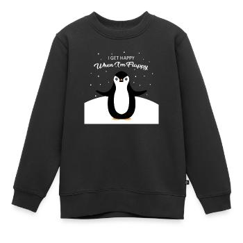 Je suis heureux quand je suis flappy - Sweat Premium enfant bio - noir - Devant - AI Model Kid Female (0cm)