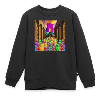 Haribbo Castle Gummibären Burg - Kinder Premium Organic Sweatshirt - Schwarz - Vorne - AI Model Kid Female (0cm)
