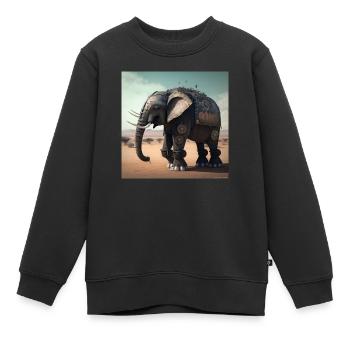 Éléphant au Kenya 2 - Sweat Premium enfant bio - noir - Devant - AI Model Kid Female (0cm)