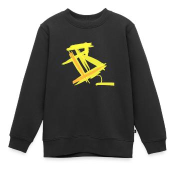Gelbe Abstraktheit - yellow abstractness - Kinder Premium Organic Sweatshirt - Schwarz - Vorne - AI Model Kid Female (0cm)