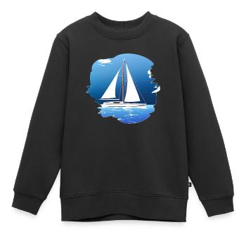 Sailing Sailing Sailing Sailing Sailboat - Kids Premium Organic Sweatshirt - black - Front - AI Model Kid Female (0cm)