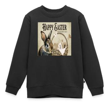 Frohe Ostern - Kinder Premium Organic Sweatshirt - Schwarz - Vorne - AI Model Kid Female (0cm)