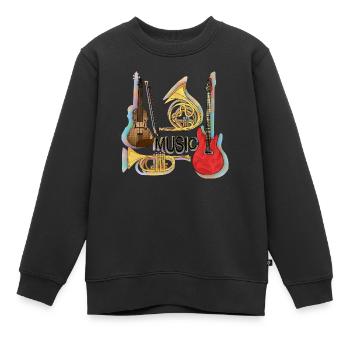 Musikinstrumente - Kinder Premium Organic Sweatshirt - Schwarz - Vorne - AI Model Kid Female (0cm)