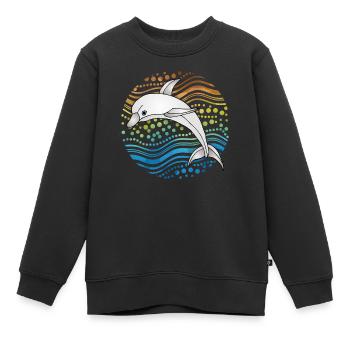 Delfin - Kinder Premium Organic Sweatshirt - Schwarz - Vorne - AI Model Kid Female (0cm)