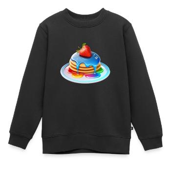 Saftige Regenbogenpfannkuchen - Kinder Premium Organic Sweatshirt - Schwarz - Vorne - AI Model Kid Female (0cm)