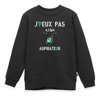 J Peux Pas J Ai Aspirateur - Sweat Premium enfant bio - noir - Devant - AI Model Kid Female (0cm)
