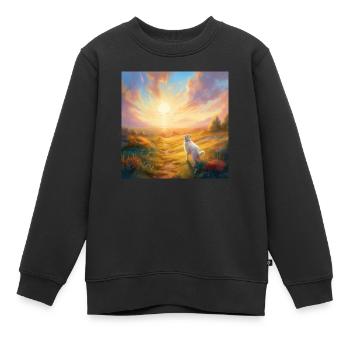 Hund im Himmel - Vierbeiner verlässt die Welt - Kinder Premium Organic Sweatshirt - Schwarz - Vorne - AI Model Kid Female (0cm)