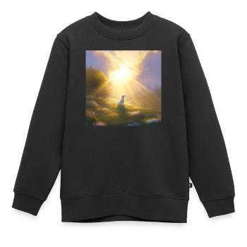 Hund im Himmel - Vierbeiner verlässt die Welt - Kinder Premium Organic Sweatshirt - Schwarz - Vorne - AI Model Kid Female (0cm)