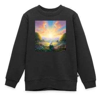 Hund im Himmel - Vierbeiner verlässt die Welt - Kinder Premium Organic Sweatshirt - Schwarz - Vorne - AI Model Kid Female (0cm)