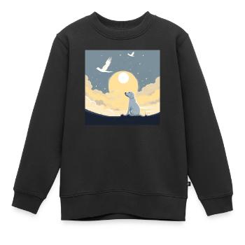 Hund im Himmel - Vierbeiner verlässt die Welt - Kinder Premium Organic Sweatshirt - Schwarz - Vorne - AI Model Kid Female (0cm)