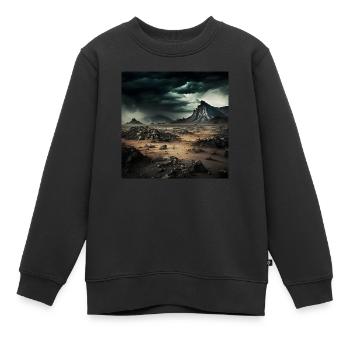 Paysage désertique sombre et aride - Sweat Premium enfant bio - noir - Devant - AI Model Kid Female (0cm)