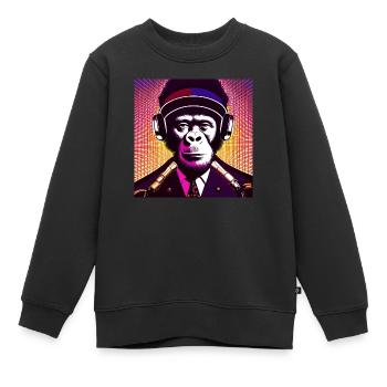 Singe président - Sweat Premium enfant bio - noir - Devant - AI Model Kid Female (0cm)