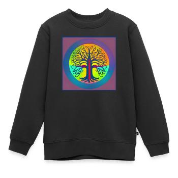 Arbre de vie flashy - Sweat Premium enfant bio - noir - Devant - AI Model Kid Female (0cm)