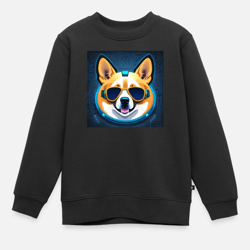 Cool Corgi - Sweat Premium enfant bio - noir