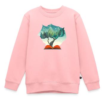 Buch Lesen Leser Buchliebhaber Bücher Geschenk - Kinder Premium Organic Sweatshirt - Rosa - Vorne - AI Model Kid Female (0cm)