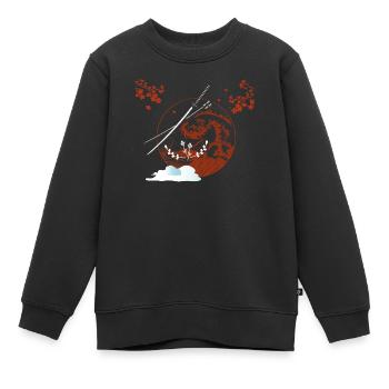 Sentez-vous libre comme des vagues - Sweat Premium enfant bio - noir - Devant - AI Model Kid Female (0cm)