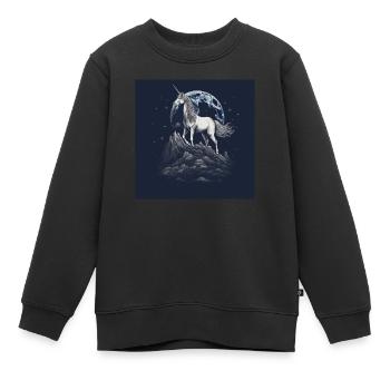 Licorne - Sweat Premium enfant bio - noir - Devant - AI Model Kid Female (0cm)