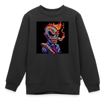 Bad Ass [Pixelkunst] - Kinder Premium Organic Sweatshirt - Schwarz - Vorne - AI Model Kid Female (0cm)