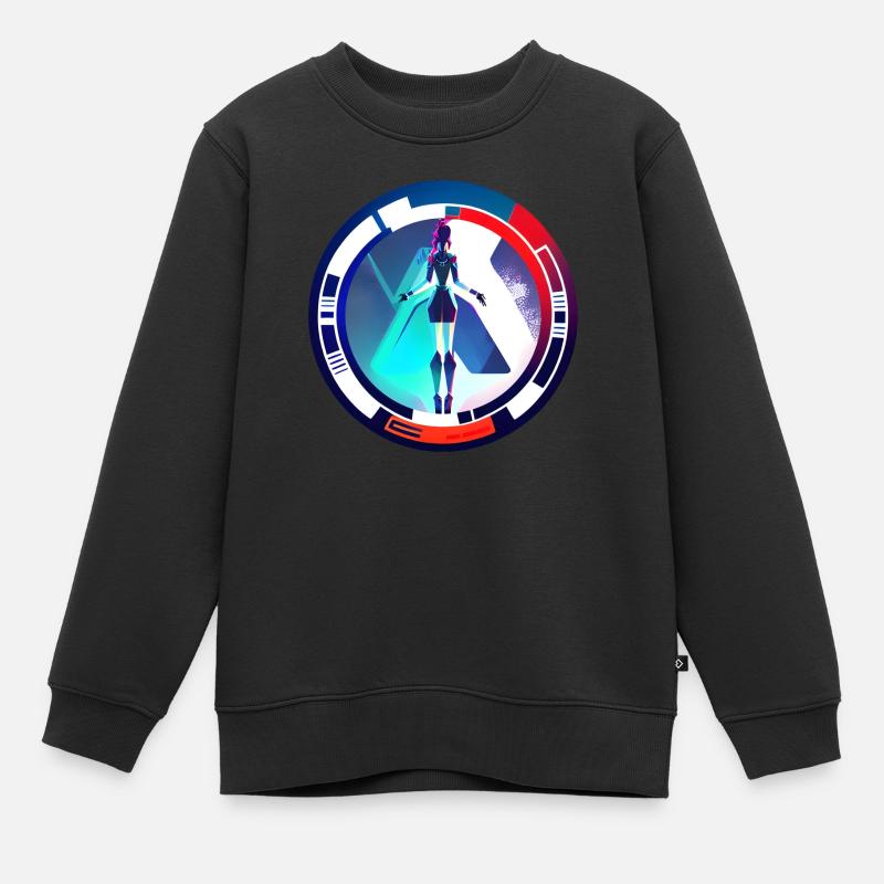 Ange robotique - Sweat Premium enfant bio - noir