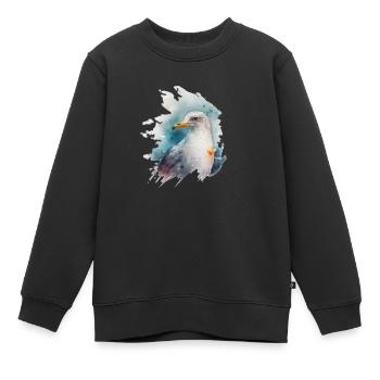 Stylische Nordsee Küste Möwe - Kinder Premium Organic Sweatshirt - Schwarz - Vorne - AI Model Kid Female (0cm)