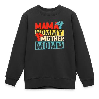 Maman Maman Maman Maman Maman - Sweat Premium enfant bio - noir - Devant - AI Model Kid Female (0cm)