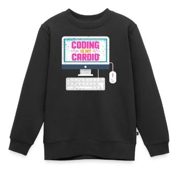 Coding is my cardio - Kinder Premium Organic Sweatshirt - Schwarz - Vorne - AI Model Kid Female (0cm)