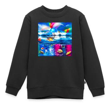 Kinder, die sich in den Sommerferien amüsieren - Kinder Premium Organic Sweatshirt - Schwarz - Vorne - AI Model Kid Female (0cm)