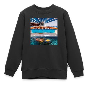 Vacances à la mer - Sweat Premium enfant bio - noir - Devant - AI Model Kid Female (0cm)