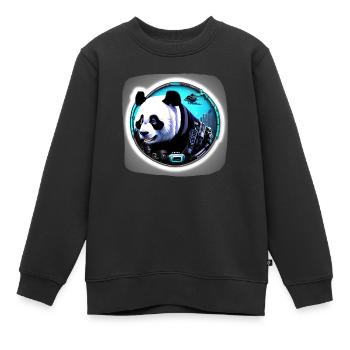 Panda de l’espace futuriste - Sweat Premium enfant bio - noir - Devant - AI Model Kid Female (0cm)
