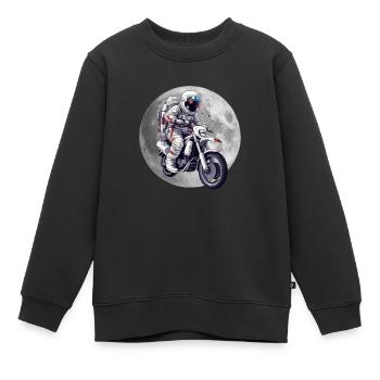 Moto Astronaute Moto Moto Moto Motard - Sweat Premium enfant bio - noir - Devant - AI Model Kid Female (0cm)