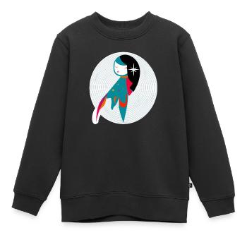 vierge abstrait - Sweat Premium enfant bio - noir - Devant - AI Model Kid Female (0cm)