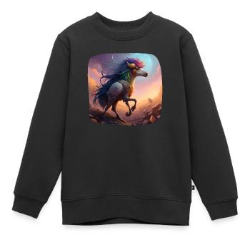 Mythische Hybrid Fantasie Kreatur - Kinder Premium Organic Sweatshirt - Schwarz - Vorne - AI Model Kid Female (0cm)