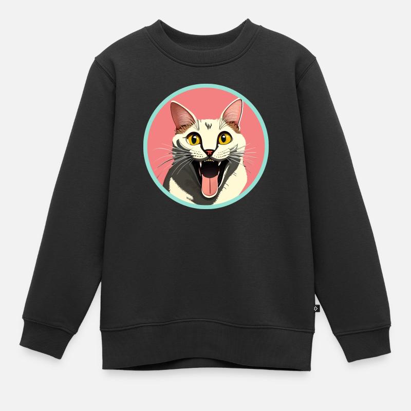 Happy Kitty - Sweat Premium enfant bio - noir