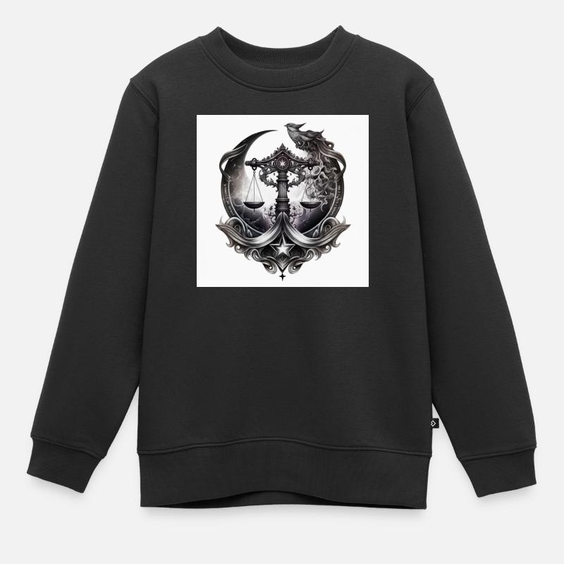 image signe de la balance - Sweat Premium enfant bio - noir