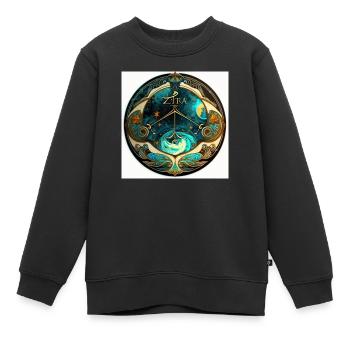 Surreales Gleichgewicht - Kinder Premium Organic Sweatshirt - Schwarz - Vorne - AI Model Kid Female (0cm)
