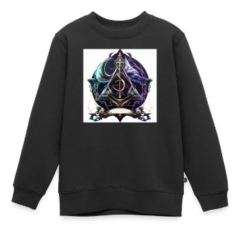 Farbiges okkultes Symbol - Kinder Premium Organic Sweatshirt - Schwarz - Vorne - AI Model Kid Female (0cm)